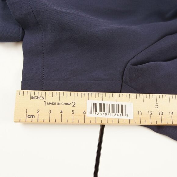 Theory Kinzie Navy Blue Drapey Crepe Lightweight Shorts Womens Sz L - Picture 9 of 12